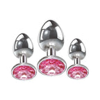 Adam & Eve Pink Gem Anal Plug Set Butt Plugs With Gems Set Of 3 Sizes Adam & Eve