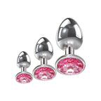 Adam & Eve Pink Gem Anal Plug Set Butt Plugs With Gems Set Of 3 Sizes Adam & Eve