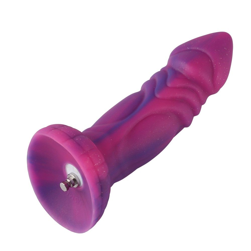 HiSmith Silicone Vibrating Pink & Purple (KlicLok) Fantasy Dildo 8 Inch HiSmith