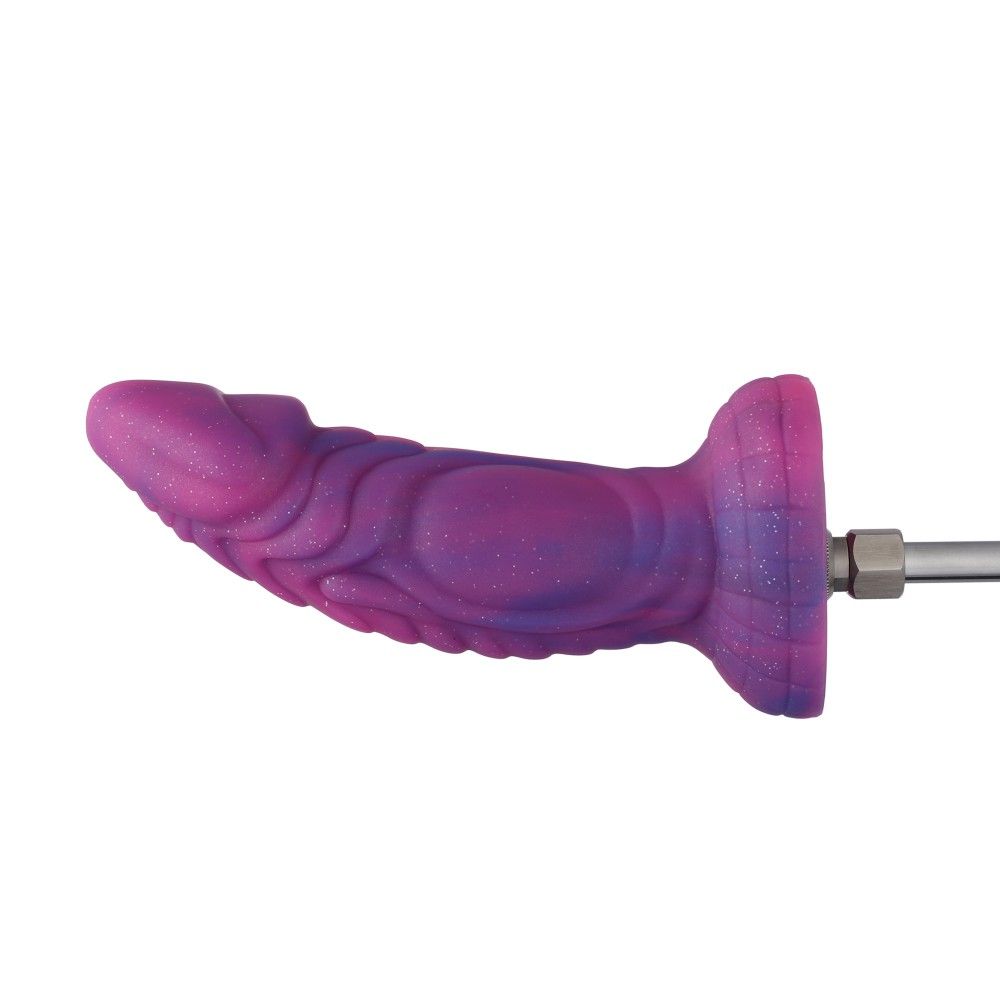 HiSmith Silicone Vibrating Pink & Purple (KlicLok) Fantasy Dildo 8 Inch HiSmith