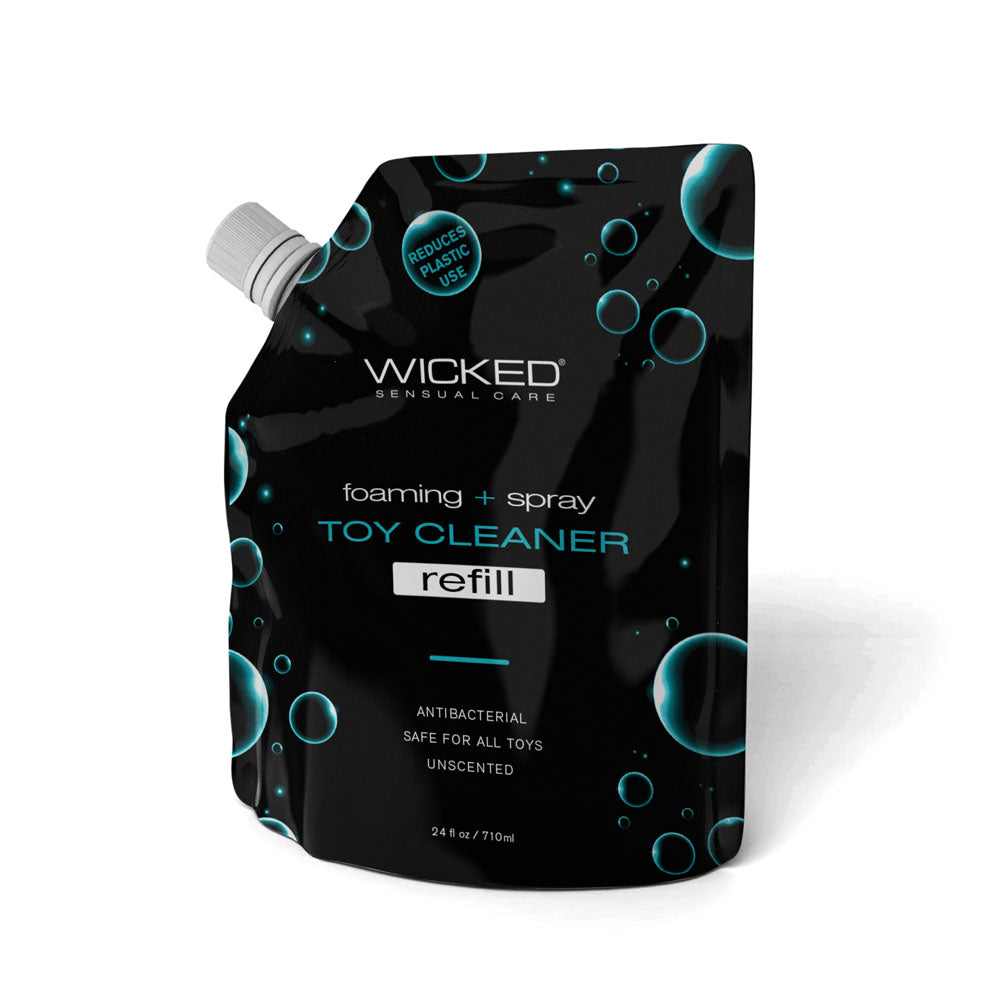 Wicked Foaming & Spray Toy Cleaner Refill Unscented Antibacterial Toy Cleaner 710ml (24 oz) Pouch Wicked