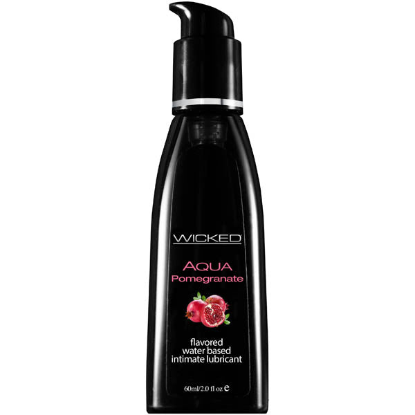 Wicked Aqua Pomegranate Flavoured Water Based Lubricant 2 Oz Bottle