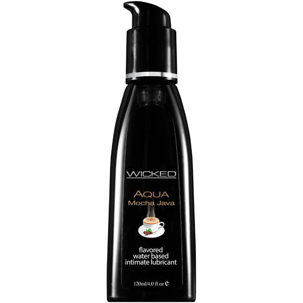 Wicked Aqua Mocha Java Flavoured Water Based Lubricant 4 Oz Bottle Wicked