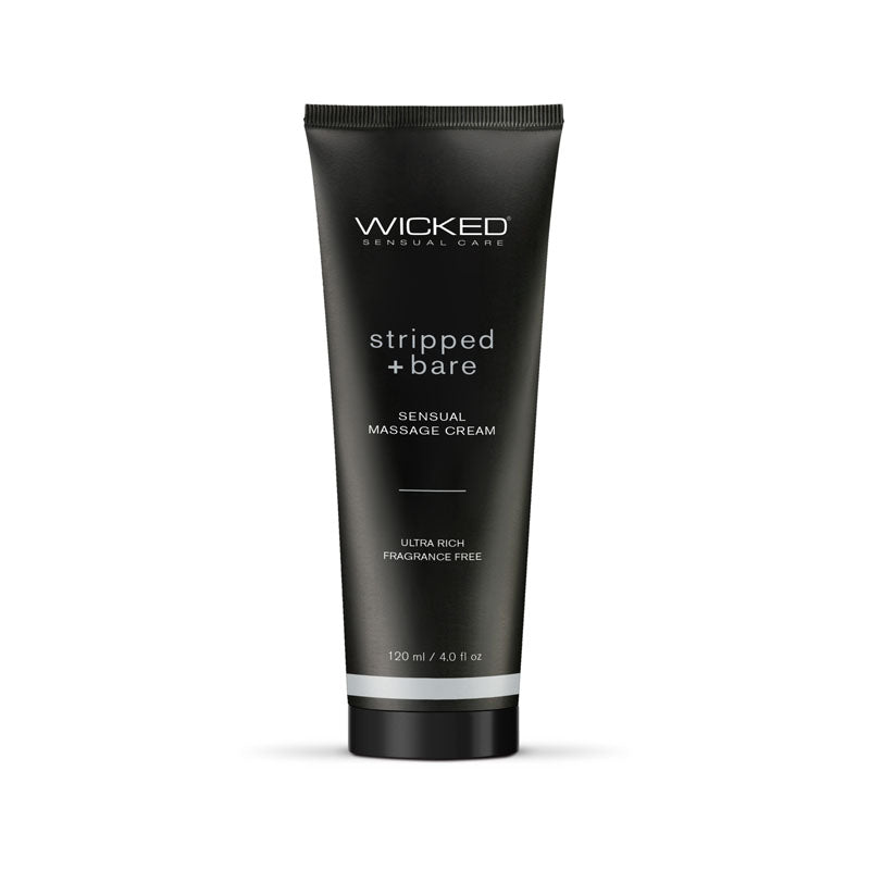 Wicked STRIPPED & BARE Sensual Unscented Massage Cream 120ml Tube