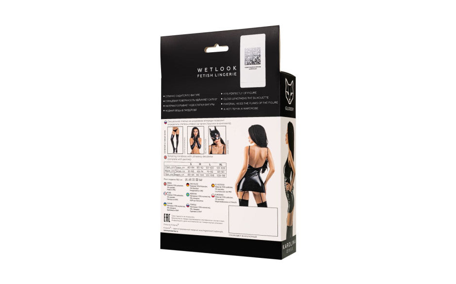 Glossy Wetlook Garter Chemise Karolina Collection Glossy