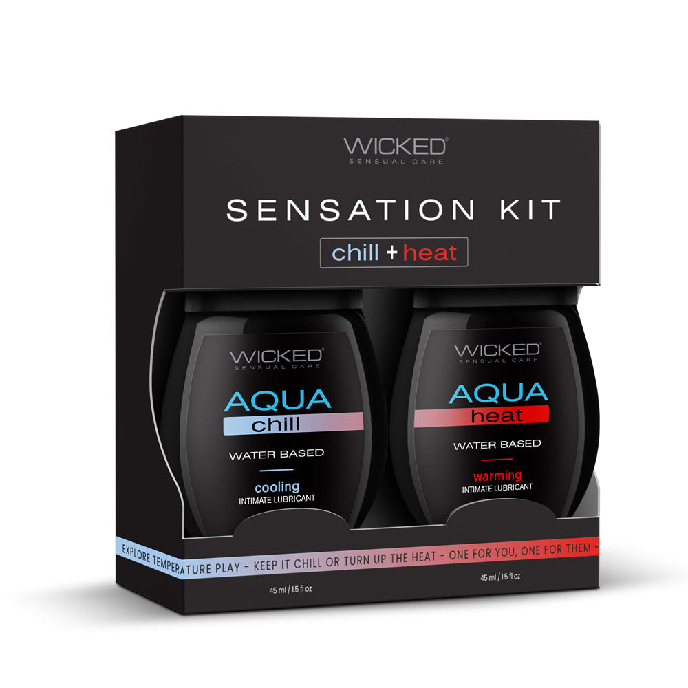 Wicked Sensation Kit  Warming & Cooling Water Based Lubricants  2 Pack Of 120ml Bottles Wicked