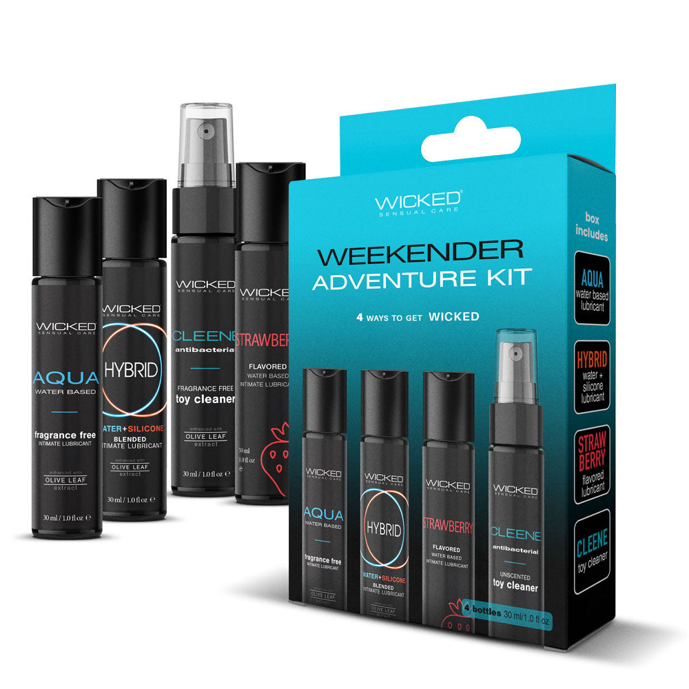 Wicked WEEKENDER ADVENTURE KIT Mixed Lubricants & Cleaner 30 ml Bottles 4 Pack Wicked