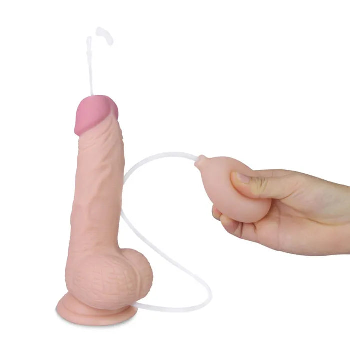 Lovetoy Cumming Softee Soft Ejaculation Cock With Balls Squirting Dong 8 Inch Flesh Secondary image