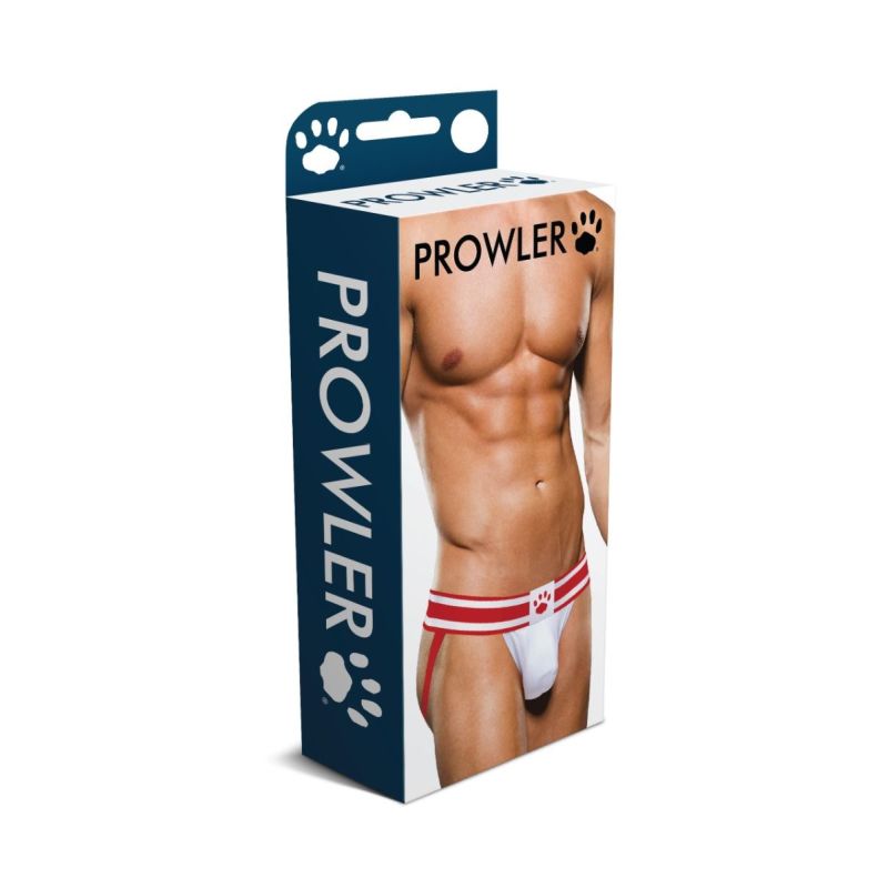 Prowler Open Back Brief Backless Mens Jock Brief White / Red Large Prowler