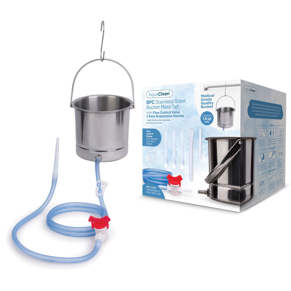 XGEN Products AquaClean Stainless Steel Bucket Mate Set Cleansing Kit 8 Piece Set XGEN Products Main image