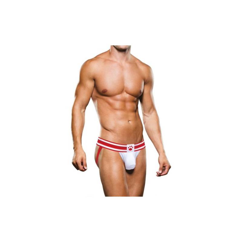 Prowler Open Back Brief Backless Mens Jock Brief White / Red Medium Prowler