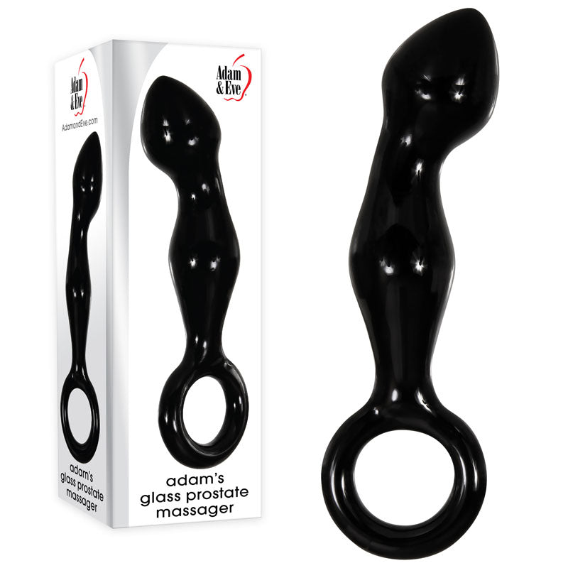 Adam & Eve ADAMS Glass Prostate Massager 16.6cm Black Adam & Eve