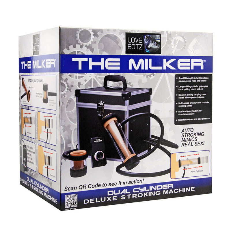 XR Brands LoveBotz The Milker Dual Cylinder Deluxe Stroking Machine Mains Powered Milking Masturbator