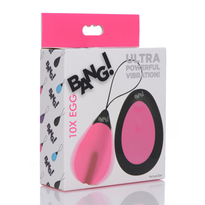 XR Brands Bang! USB Rechargeable Egg Vibrator With Wireless Remote Pink XR Brands