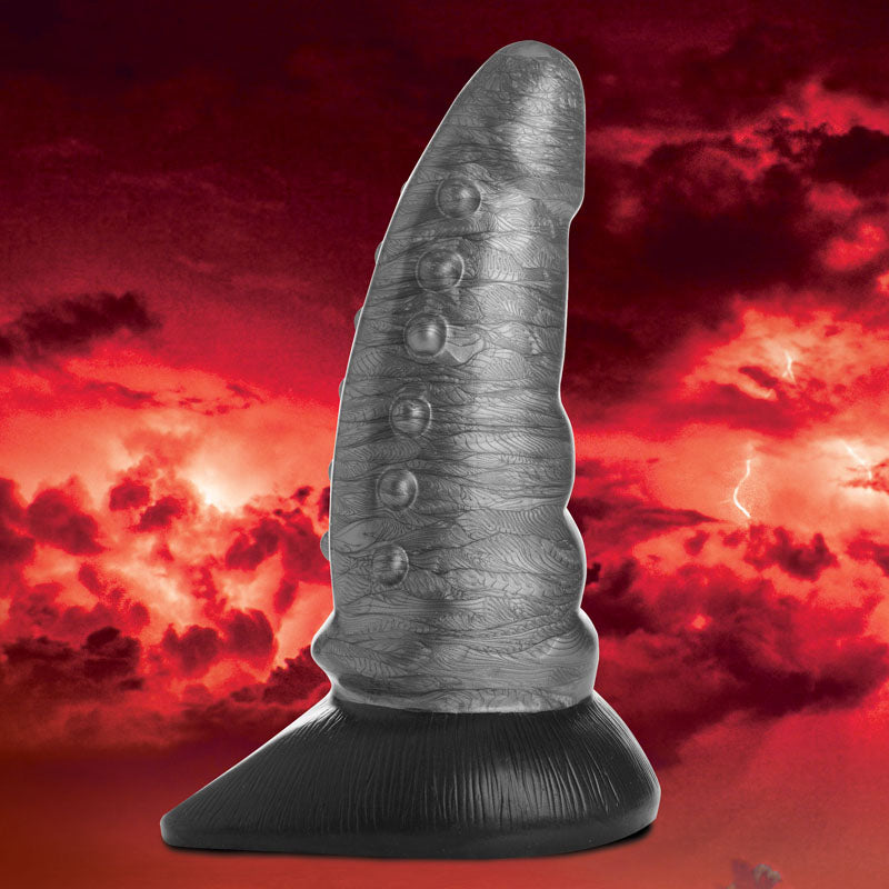 XR Brands Creature Cocks Beastly Tapered Bumpy Silicone Dildo 21cm Silver