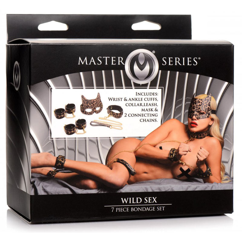 Master Series Wild Sex Leopard Coloured 7 Piece Bondage Set