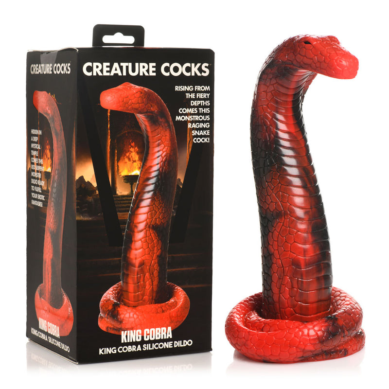 XR Brands Creature Cocks King Cobra Silicone Fantasy Dildo 21.4cm Red