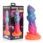 XR Brands Creature Cocks Aqua Cock Glow In Dark Fantasy Dildo 19.3cm Multi Coloured XR Brands