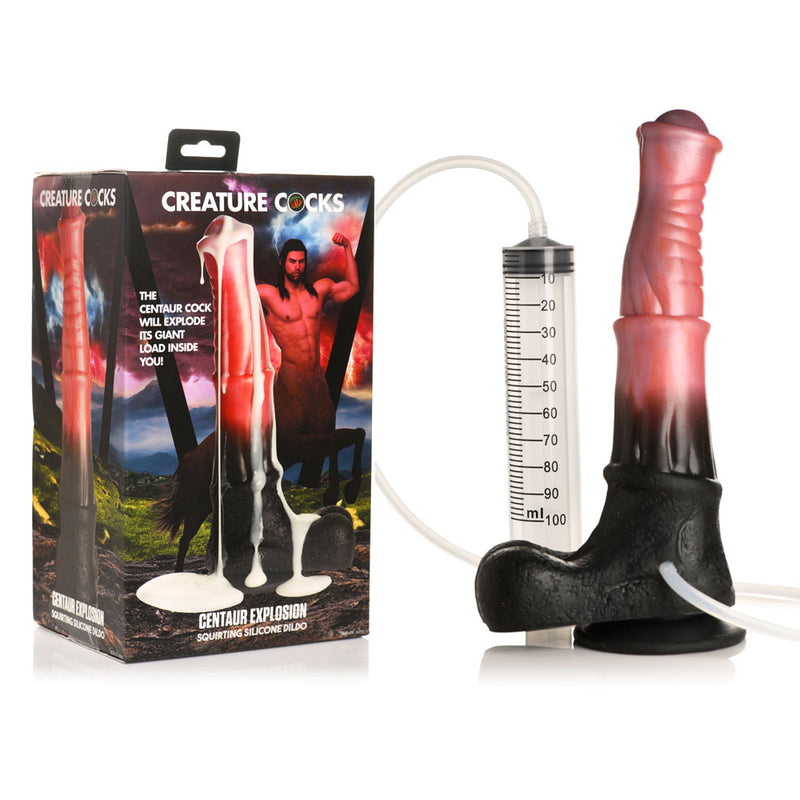XR Brands Creature Cocks Centaur Explosion Squirting Fantasy Dildo 24.5cm Pink / Black