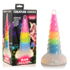 XR Brands Creature Cocks Uni Glow In Dark Unicorn Fantasy Dildo 19.5cm Rainbow XR Brands