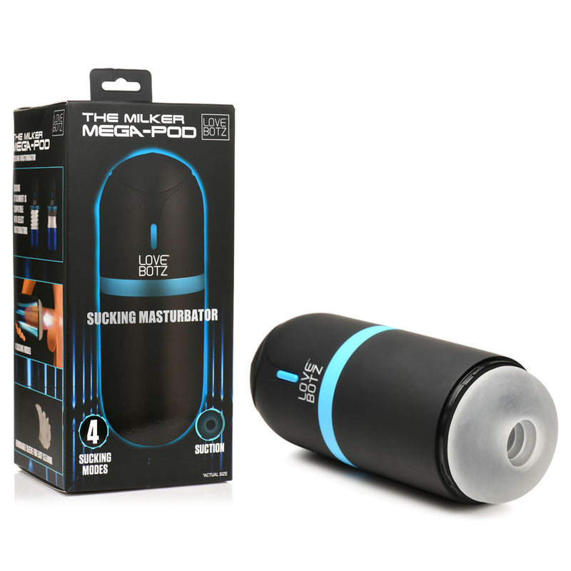 XR Brands LoveBotz The Milker Mega Pod USB Rechargeable Male Masturbator