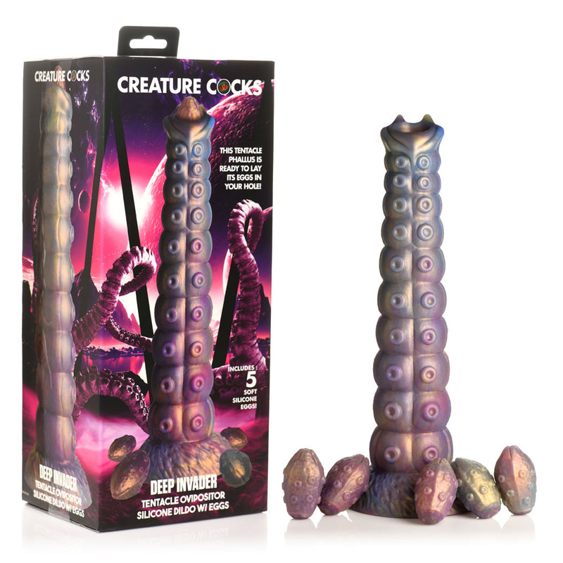 XR Brands Creature Cocks Deep Invader Ovipositor Fantasy Dildo 22.9cm Multi Coloured