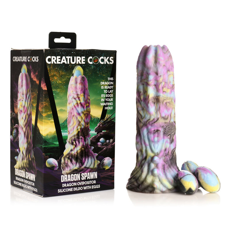 XR Brands Creature Cocks Dragon Spawn Ovipositor Fantasy Dildo 18.5cm Multi Coloured