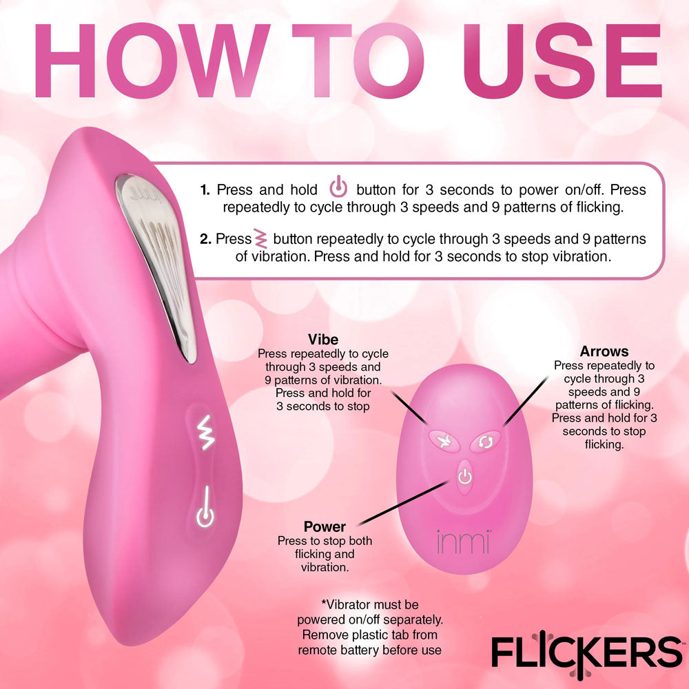 Inmi Flickers G Flick Flicking G Spot USB Rechargeable Flicking Vibrator With Remote 15cm XR Brands