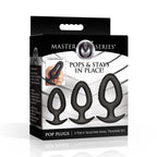 XR Brands Master Series Pop Plugs Anal Plug Trainer Set Of 3 Sizes Black XR Brands
