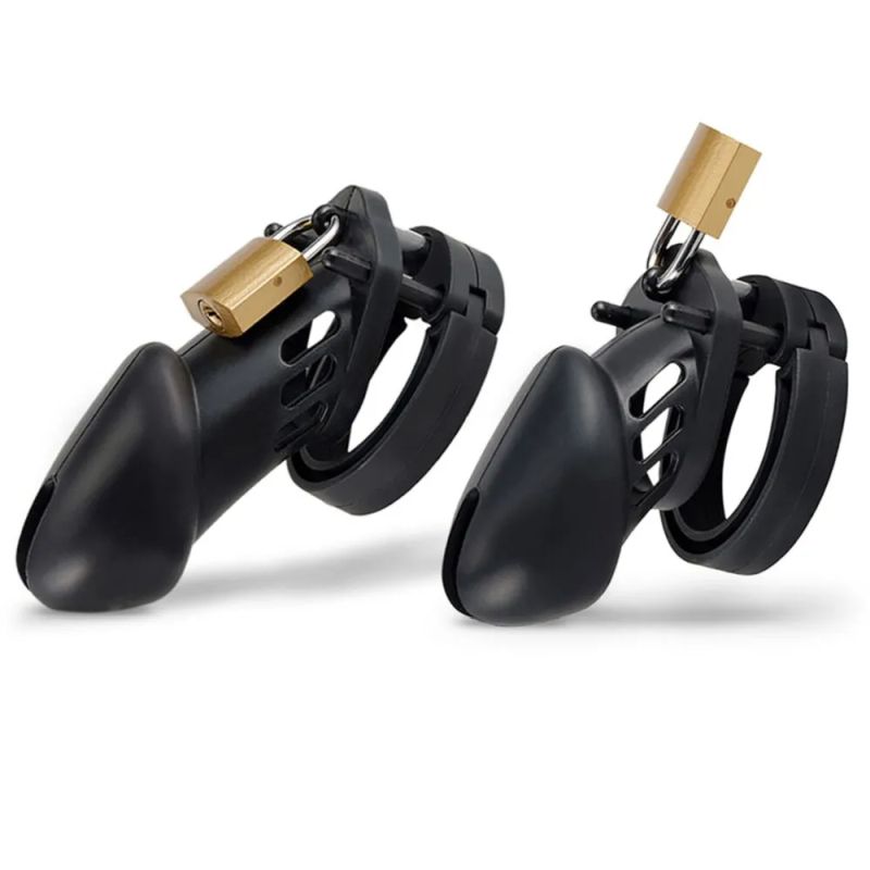 Brutus Denial Silicone Chastity 2 Cage Set Black Brutus
