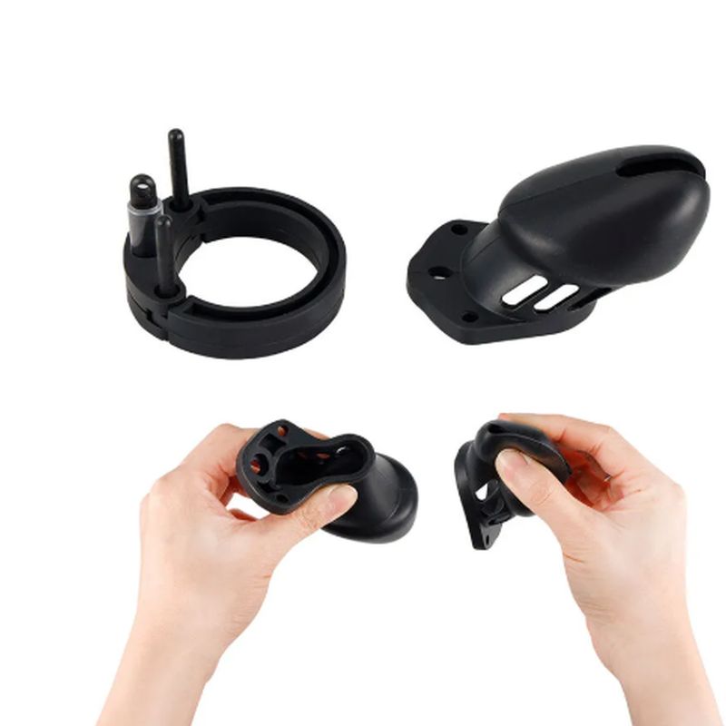 Brutus Denial Silicone Chastity 2 Cage Set Black Brutus