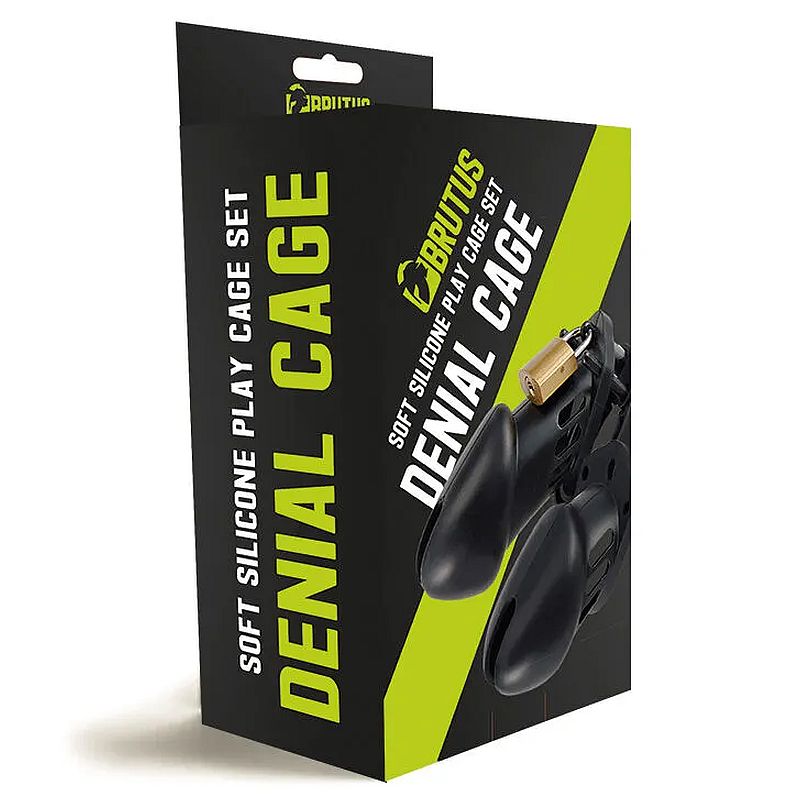 Brutus Denial Silicone Chastity 2 Cage Set Black Brutus