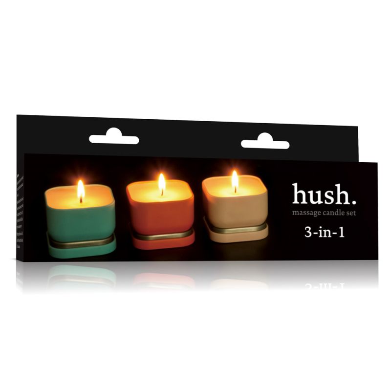 Lovetoy Hush Low Temperature Massage Oil Candles 3 Piece Lovetoy
