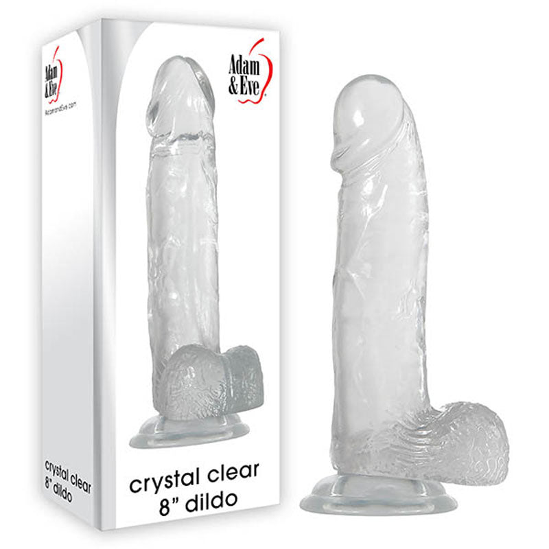 Adam & Eve Crystal Dong 8 Inch Clear Adam & Eve