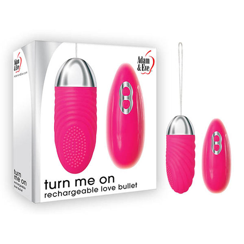 Adam & Eve Turn Me On Rechargeable Love Bullet Vibrator With Remote Pink