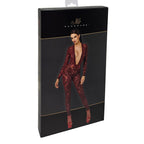 Noir Kink Royal V Neck Catsuit Full Body Fetish Catsuit Red Noir
