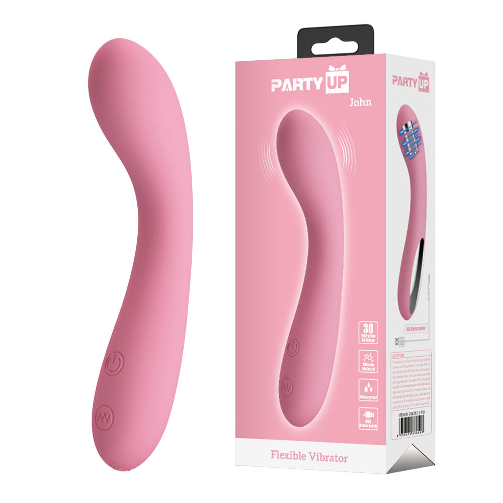 Party Up JOHN Flexible Vibe USB Rechargeable Vibrator 16cm Party Up Main image