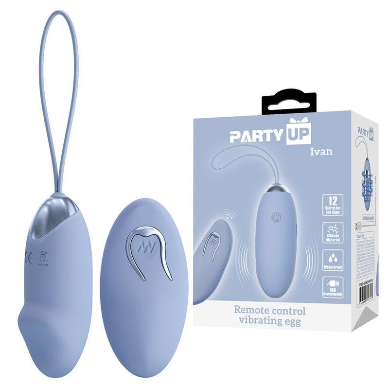 Party Up IVAN Remote USB Rechargeable Vibrating Egg Vibrator With Wireless Remote