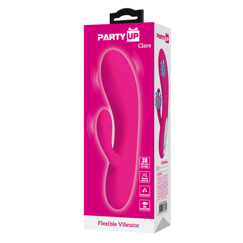 Party Up CLARE Flexible Vibe USB Rechargeable Rabbit Vibrator 16.9cm Party Up