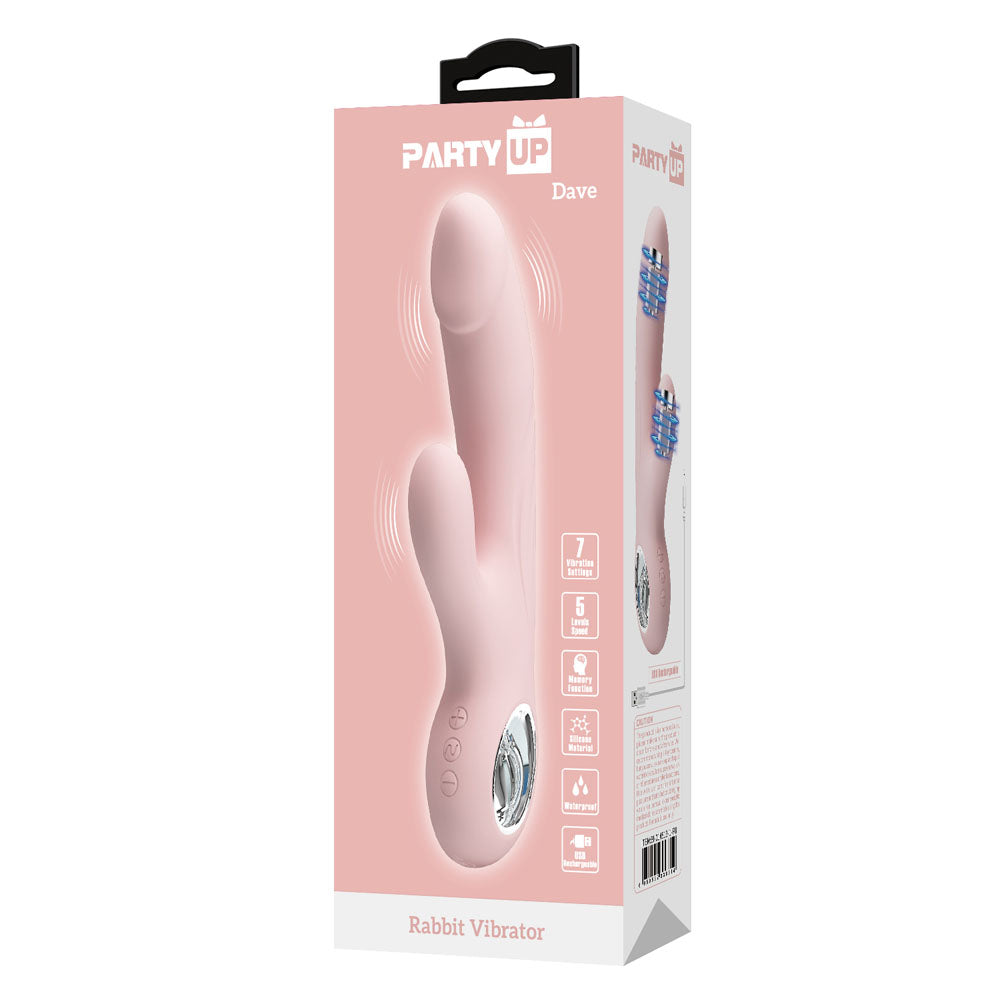Party Up DAVE Rabbit Vibe USB Rechargeable Rabbit Vibrator 19cm Party Up