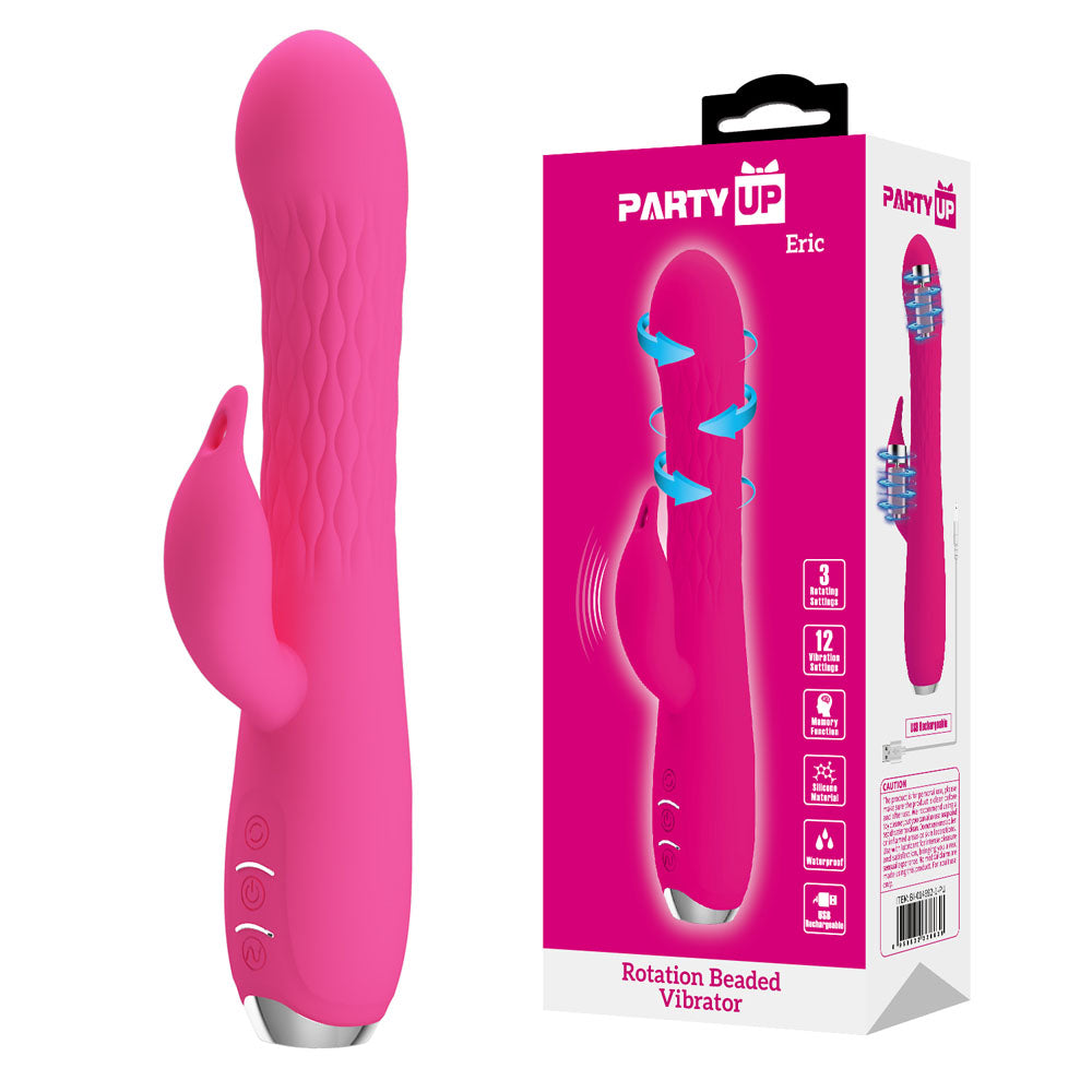 Party Up ERIC Rotating Beads Vibrator USB Rechargeable Rabbit Vibrator with Rotating Bead Shaft 20.5cm Party Up Main image