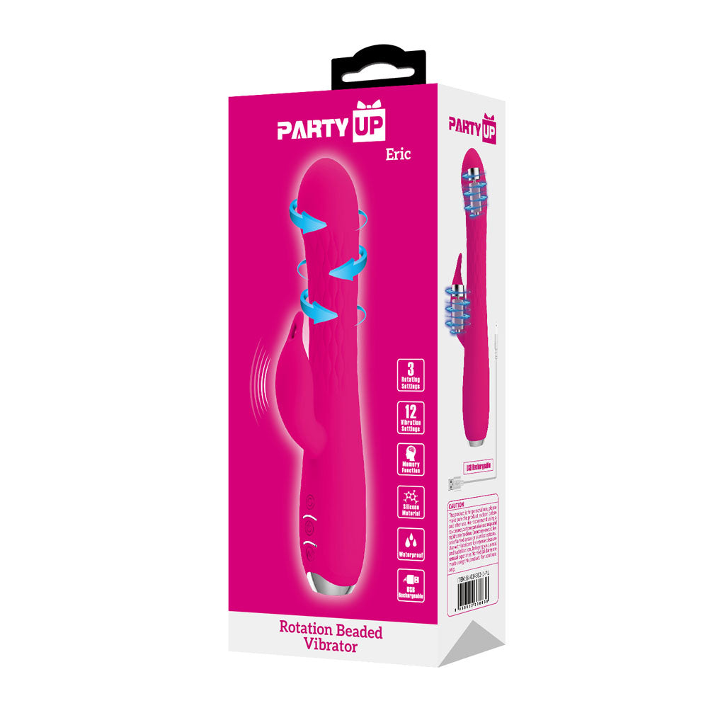 Party Up ERIC Rotating Beads Vibrator USB Rechargeable Rabbit Vibrator with Rotating Bead Shaft 20.5cm Party Up