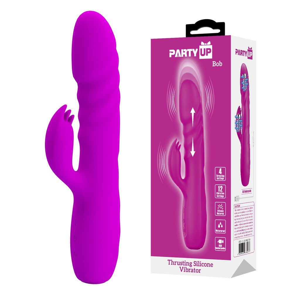 Party Up BOB USB Rechargeable Thrusting Rabbit Vibrator 25cm Party Up Main image