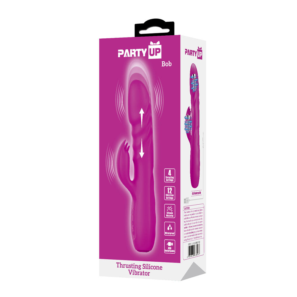 Party Up BOB USB Rechargeable Thrusting Rabbit Vibrator 25cm Party Up