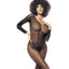 Mapale Long Sleeve Fishnet Full Bodystocking Black Mapale