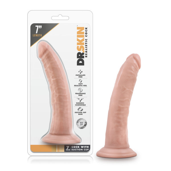 Blush Novelties Dr Skin Cock With Suction Cup Dong 7 Inch Blush Novelties