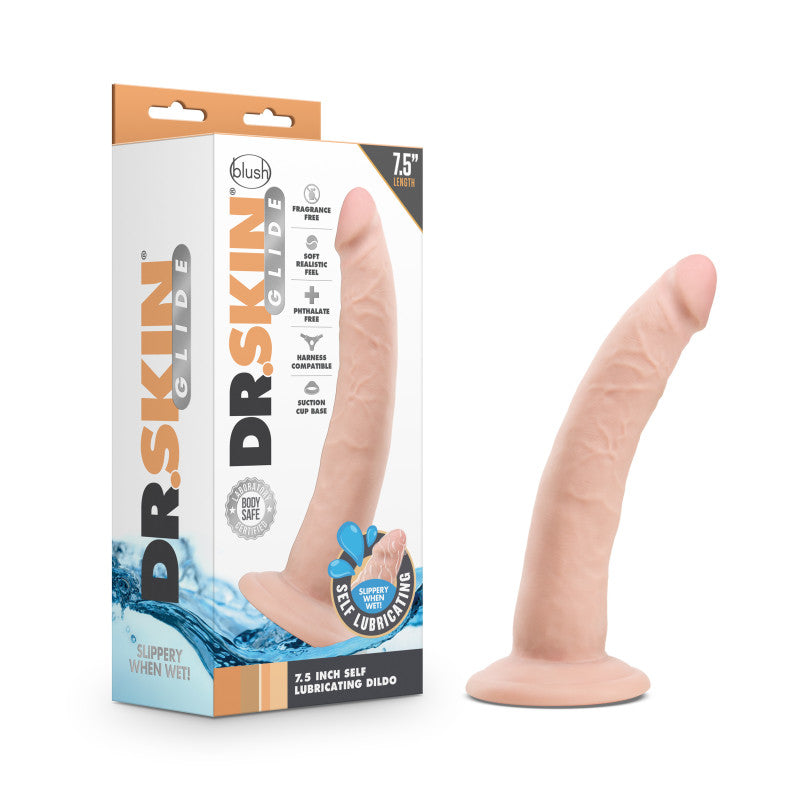 Blush Novelties Dr Skin Glide Self Lubricating Dildo 7.5 Inch