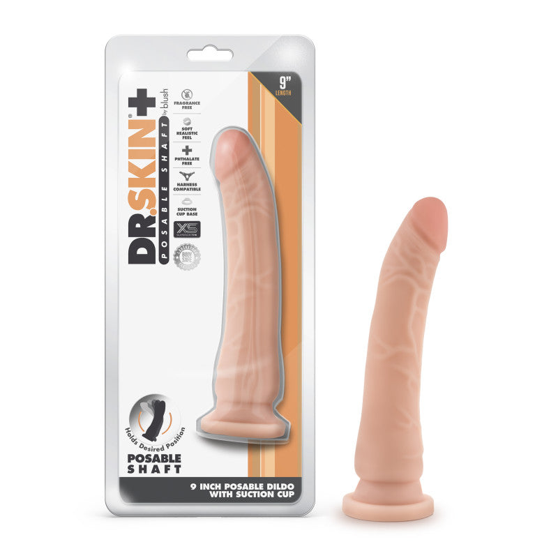 Blush Novelties Dr Skin Plus Poseable Dong 9 Inch