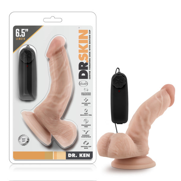 Blush Novelties Dr Skin Dr Ken Vibrating Dong 6.5 Inch Flesh