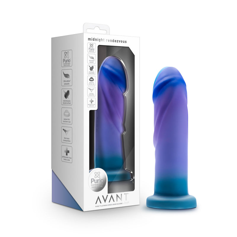 Blush Novelties Avant Midnight Rendezvous Dildo 19cm Ocean Blue